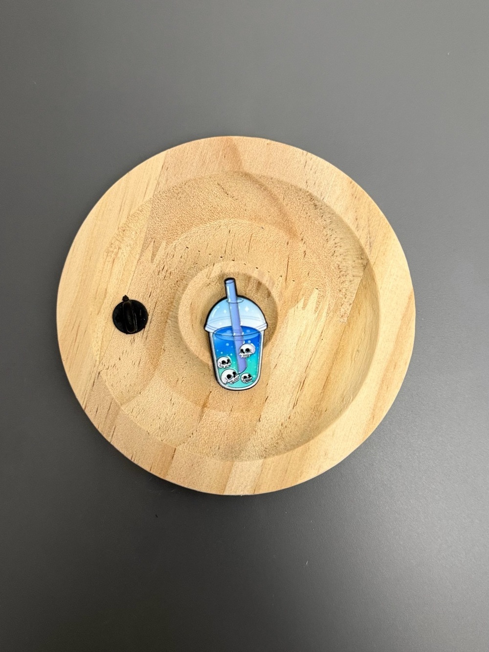 Blue Skull Drink Enamel Pin Creepy Cute Spooky Soda Cup Gothic Lapel Pin
